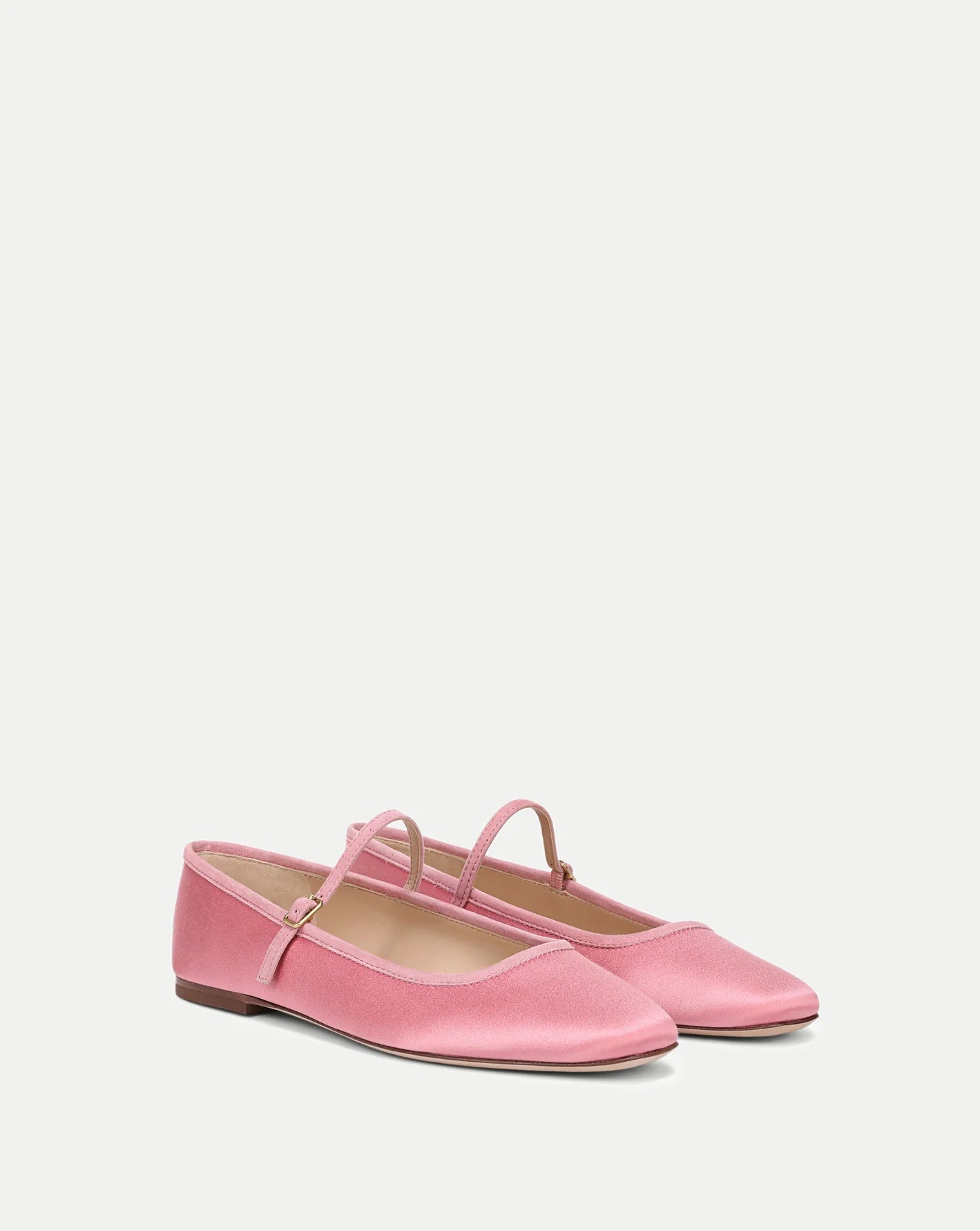 Ellie Satin Flat in Petal Pink