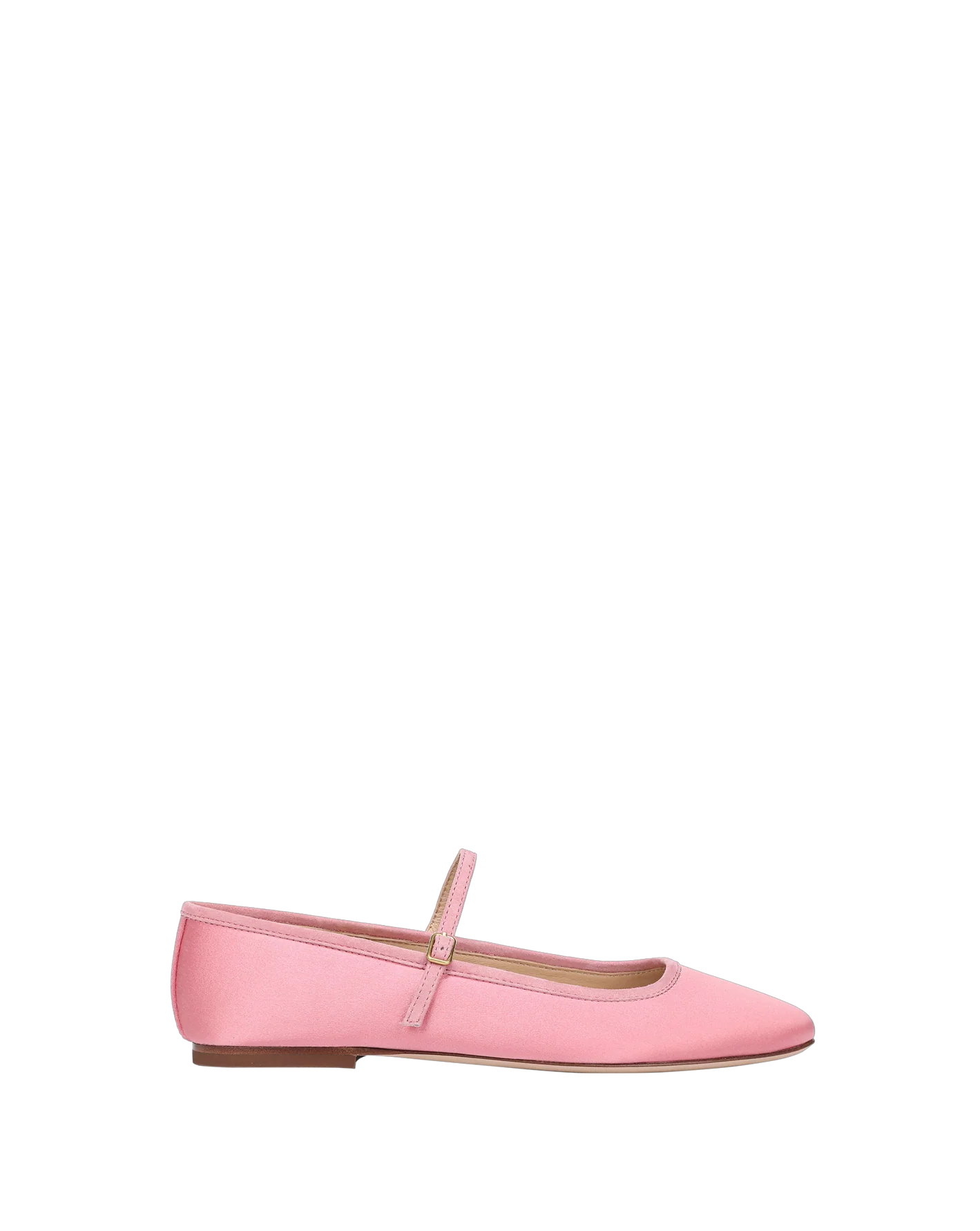 Ellie Satin Flat in Petal Pink