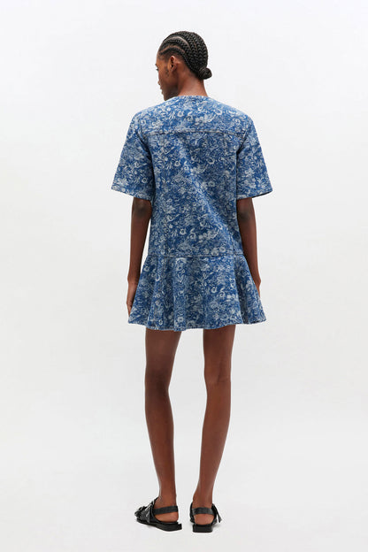 Blue Tapestry Mini Dress