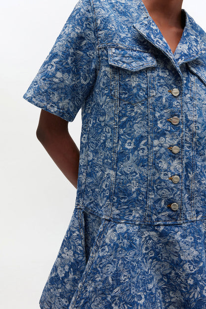 Blue Tapestry Mini Dress