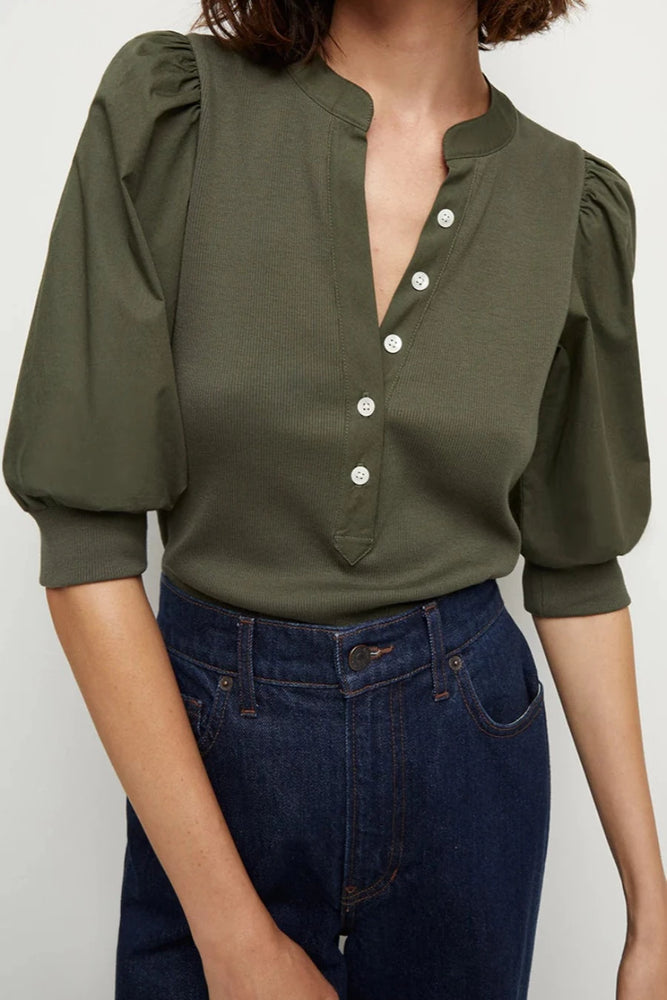 Coralee Top in Army Green