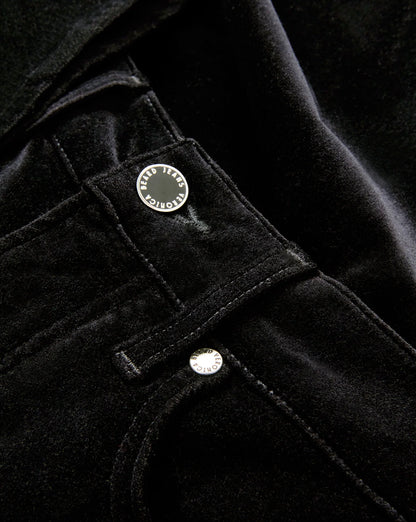 Beverly Velvet Skinny-Flare Pant in Black