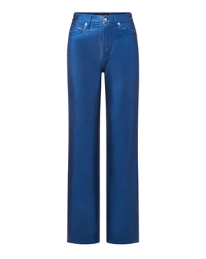 Dylan Straight Leg Jean with Metallic Coating in True Navy