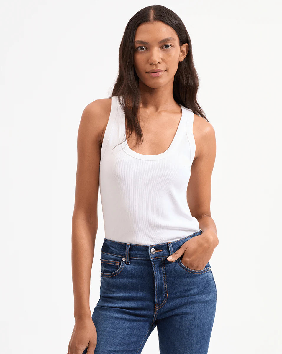Birke Scoopneck Tank Top in White