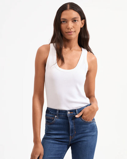 Birke Scoopneck Tank Top in White