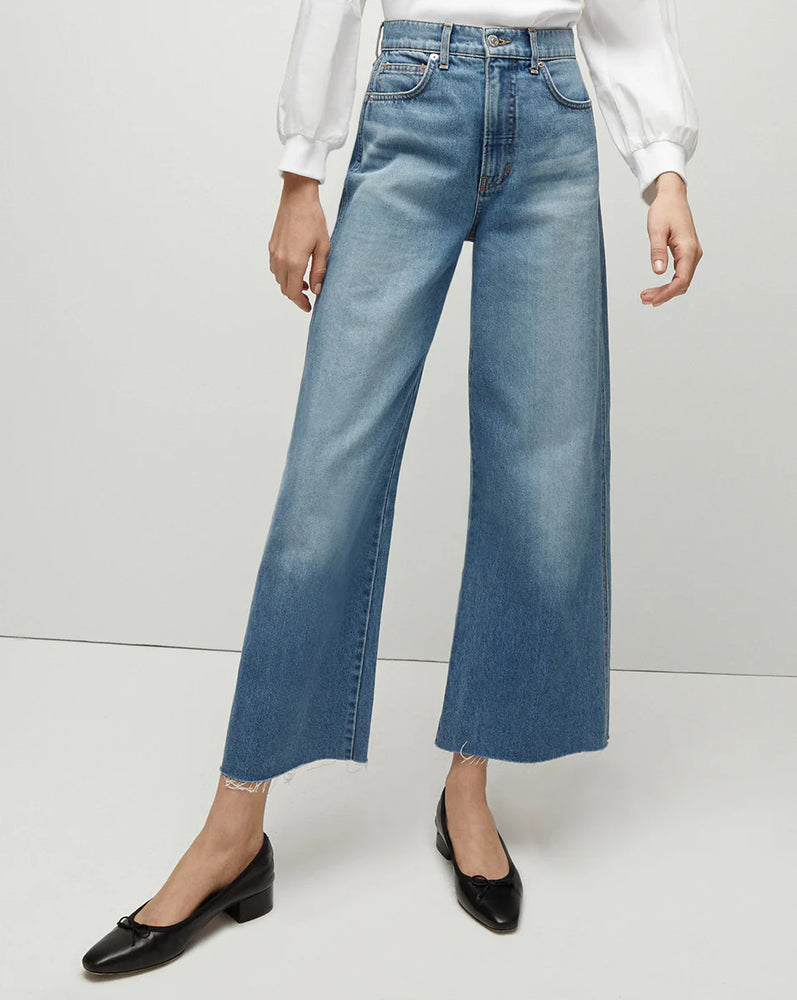 Taylor Cropped Wide-Leg Jean in Enough Said