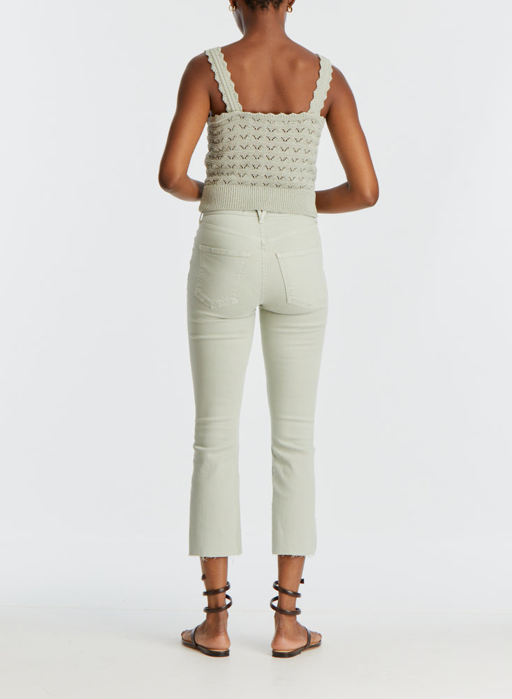 Carly Kick Flare Crop in Silver Sage