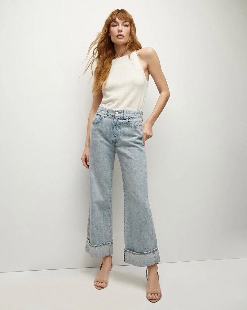 Taylor Cuffed Wide-Leg Jean in Airway Cloud