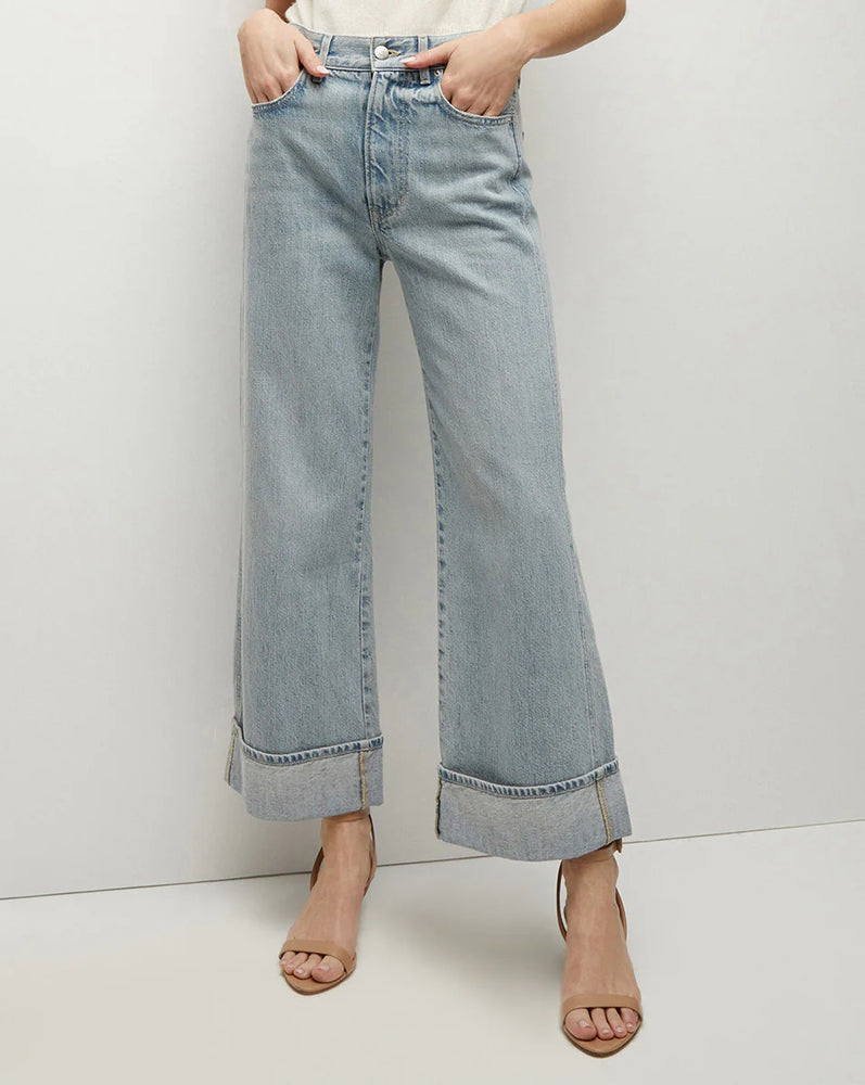 Taylor Cuffed Wide-Leg Jean in Airway Cloud