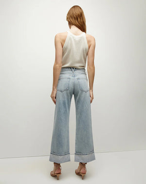 Taylor Cuffed Wide-Leg Jean in Airway Cloud