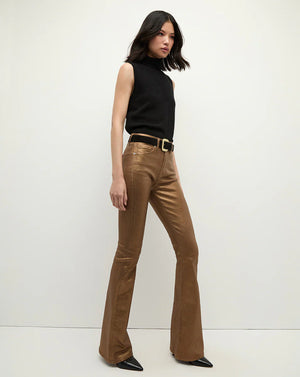 Beverly Metallic Skinny-Flare Jean in Antique Brass