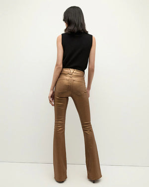 Beverly Metallic Skinny-Flare Jean in Antique Brass