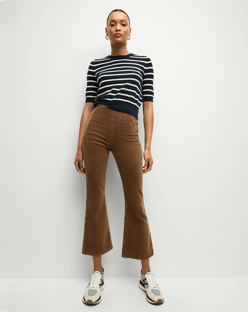 Carson Corduroy Off-Duty Kick-Flare Pant in Deep Ochre