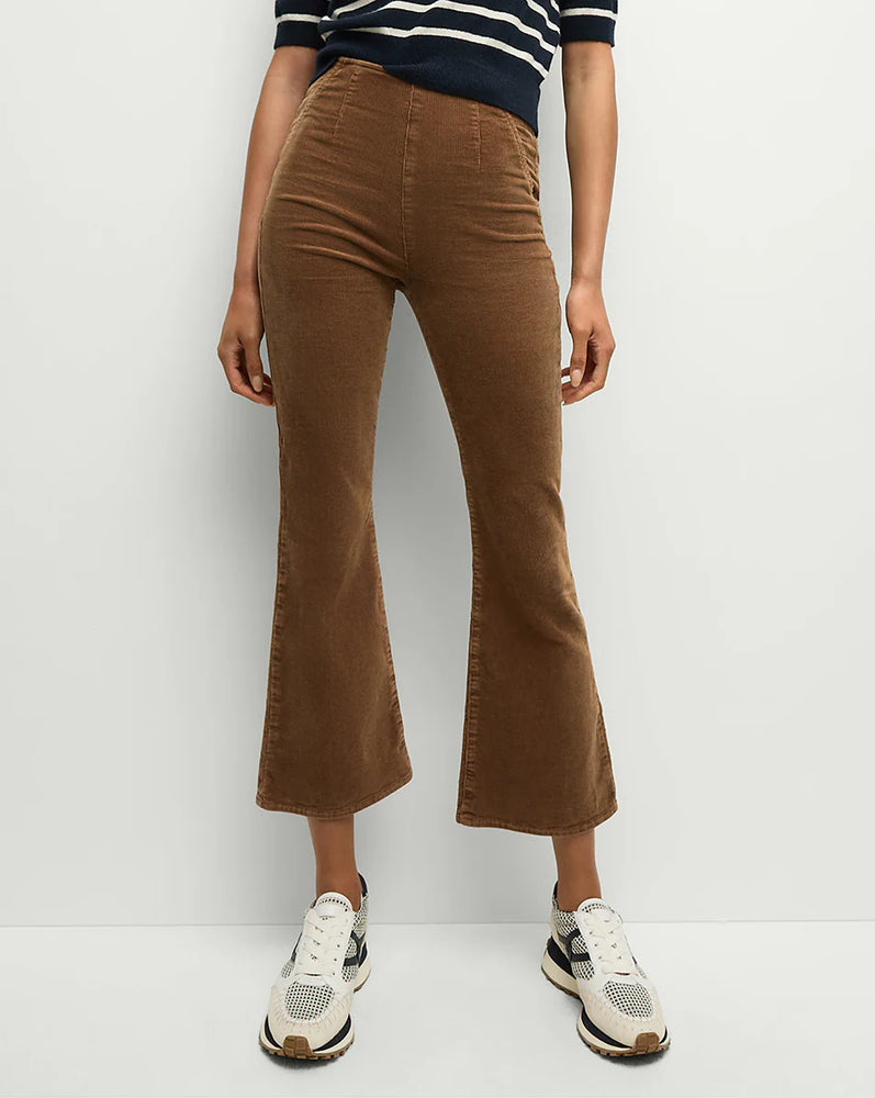 Carson Corduroy Off-Duty Kick-Flare Pant in Deep Ochre