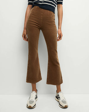 Carson Corduroy Off-Duty Kick-Flare Pant in Deep Ochre