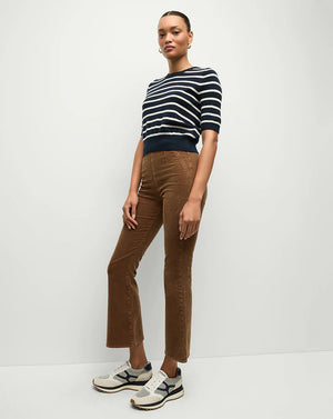 Carson Corduroy Off-Duty Kick-Flare Pant in Deep Ochre