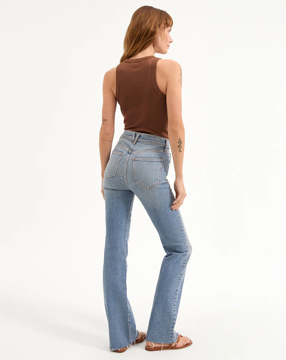 Cameron Raw Hem Bootcut Jean in Riviera Breeze