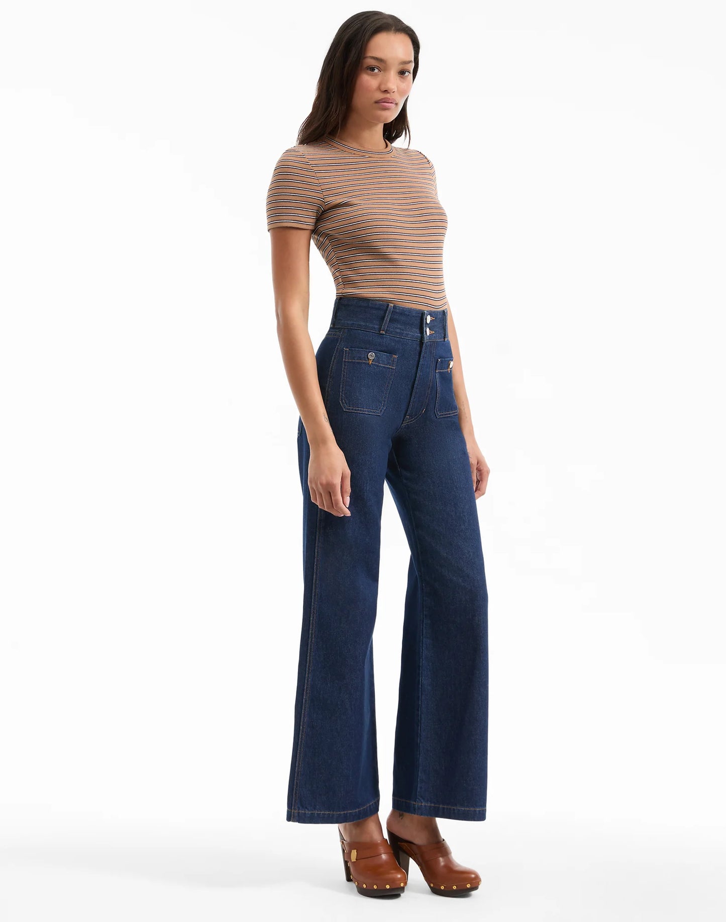 Taylor Patch-Pocket Wide-Leg Jean in Indigo Rinse