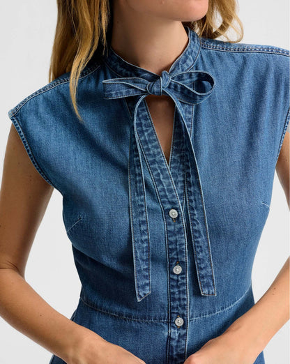 Honora Denim Midi Shirtdress in Serendpity