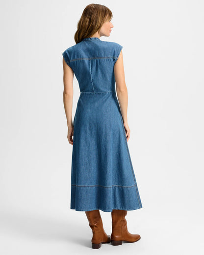 Honora Denim Midi Shirtdress in Serendpity