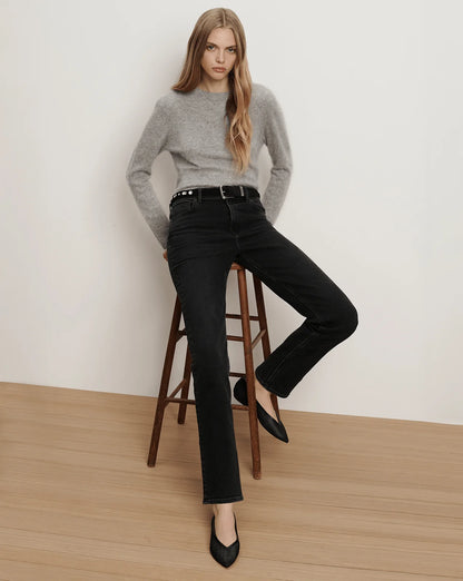 Leah Straight-Leg Jean in Washed Onyx