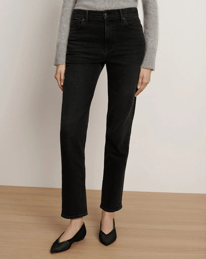 Leah Straight-Leg Jean in Washed Onyx
