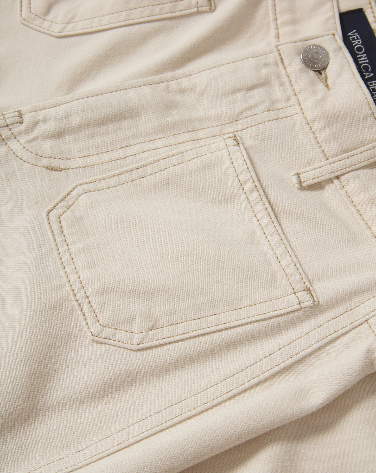 Kasey Patch-Pocket Wide-Leg Jean in Ecru