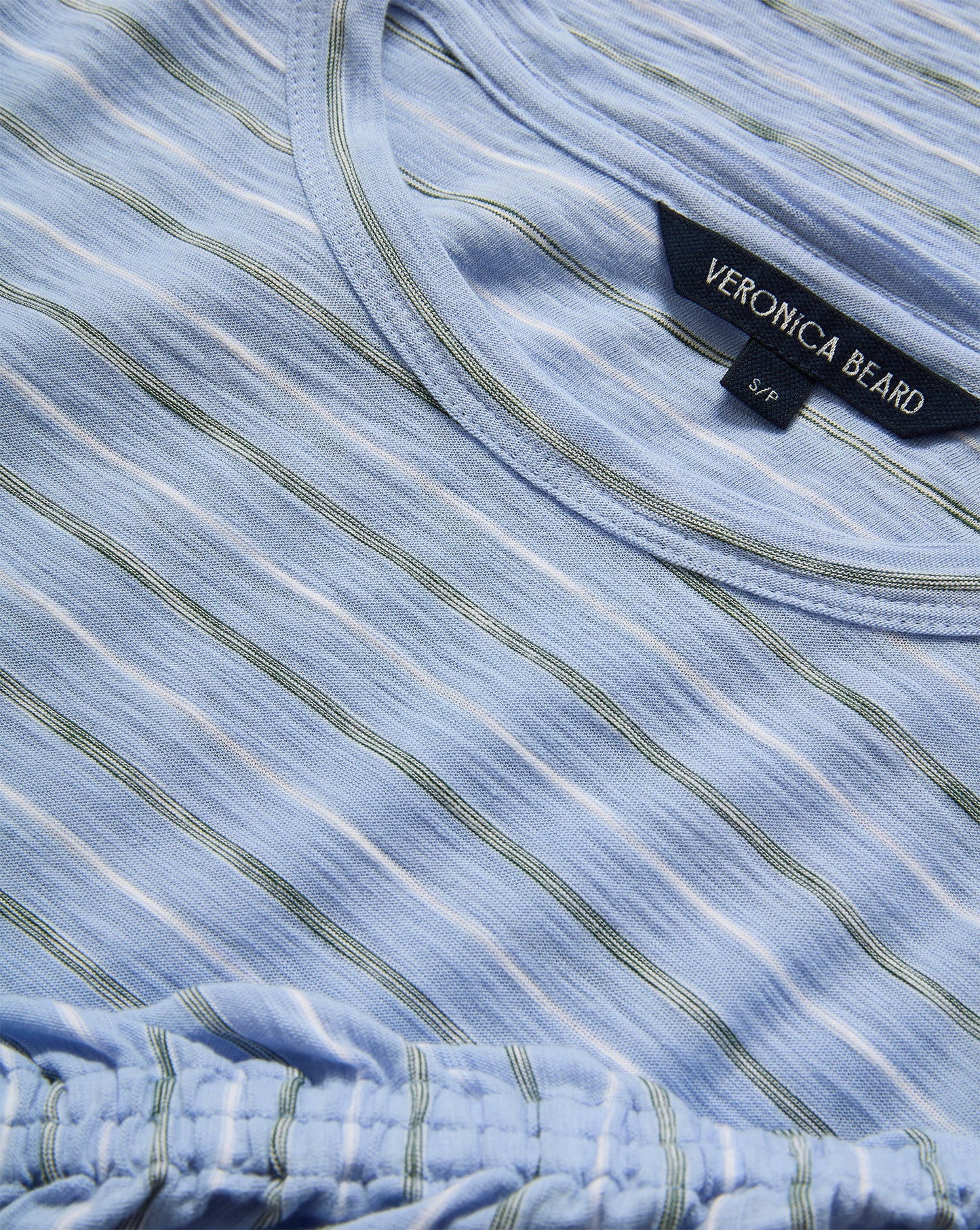 Waldorf Ruched-Sleeve T-Shirt in Ice Blue Multi