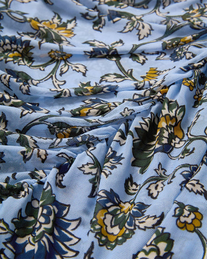 Sylviani Floral Midi Dress in Ice Blue Multi