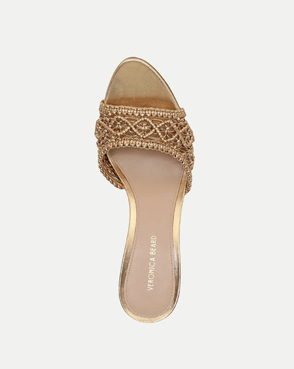 Tia Macrame Sandal in Pale Gold