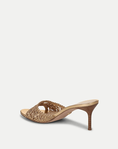 Tia Macrame Sandal in Pale Gold
