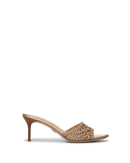 Tia Macrame Sandal in Pale Gold