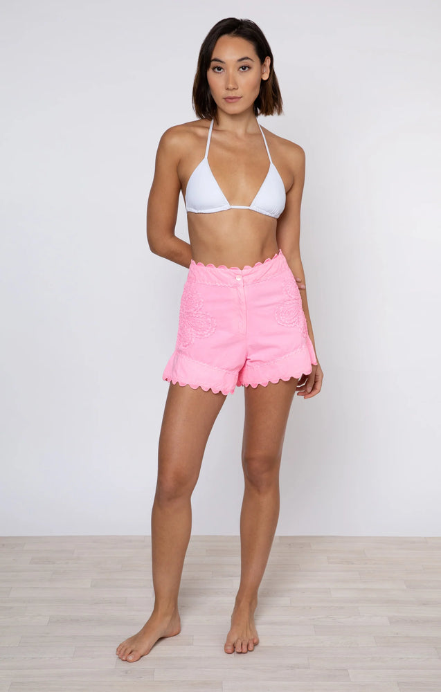 High Waisted Ric Rac Short in Pink