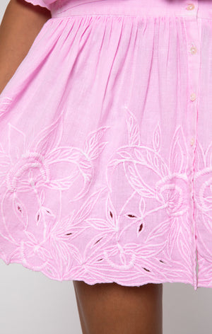 Tonal Blouson Dress in Lilac Pink
