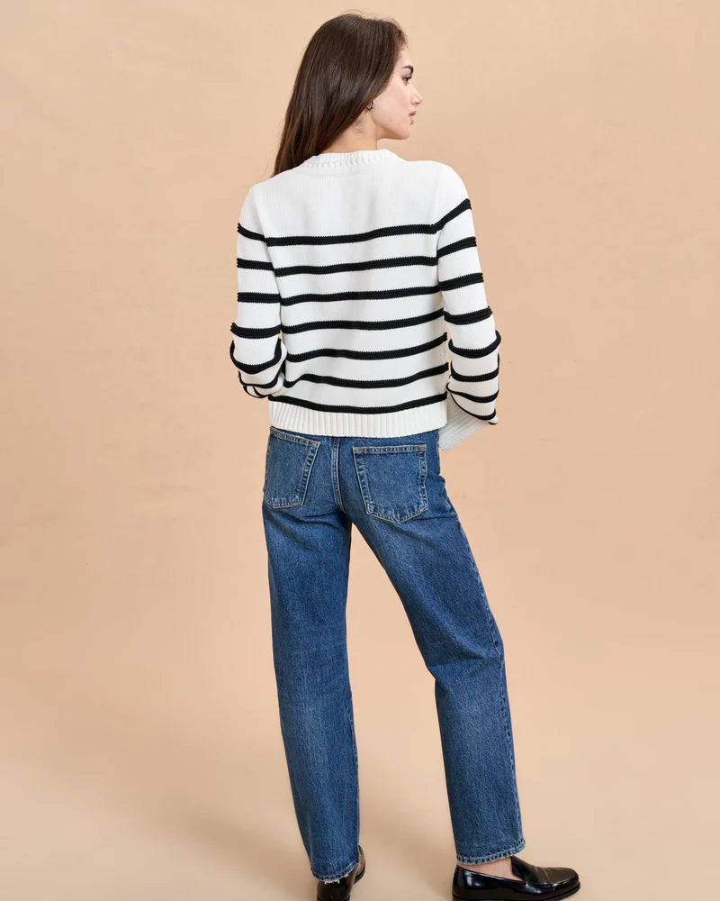 Jill Sweater in Cream/Black