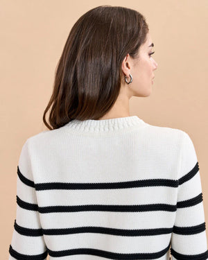 Jill Sweater in Cream/Black