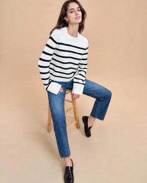 Jill Sweater in Cream/Black