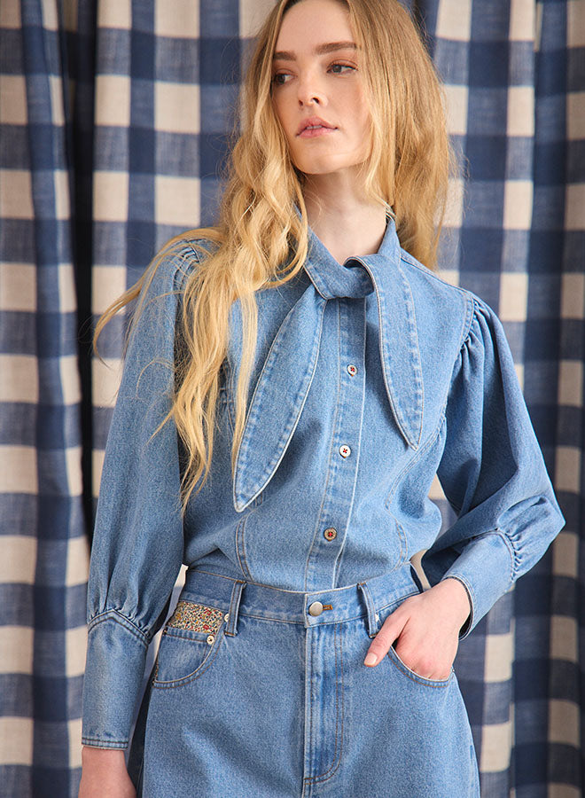 Odessa Shirt in Vintage Denim