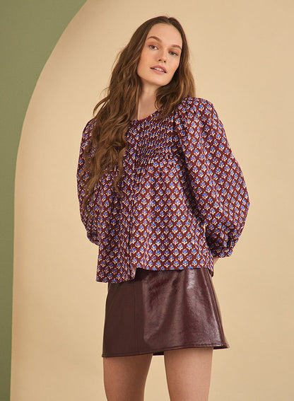 Daphne Top in Autumn Fleur Fig