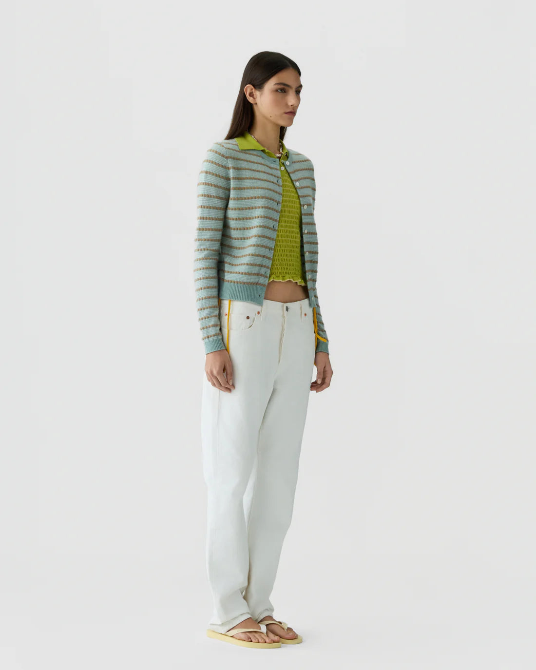 Jane Cardigan in Sage Brush Combo