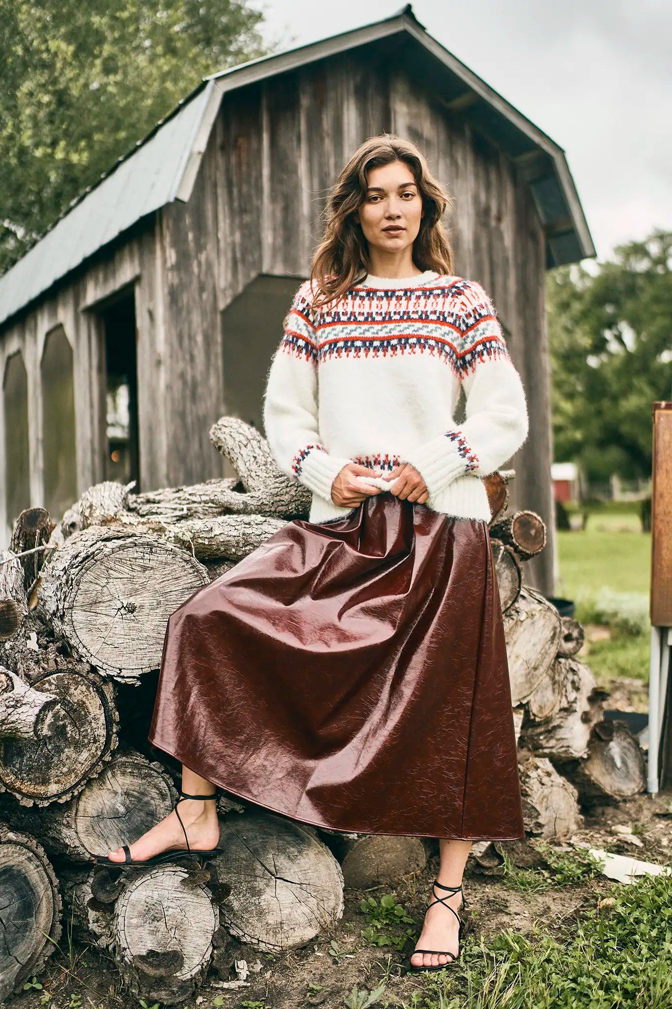 Atlyn Skirt in Oxblood