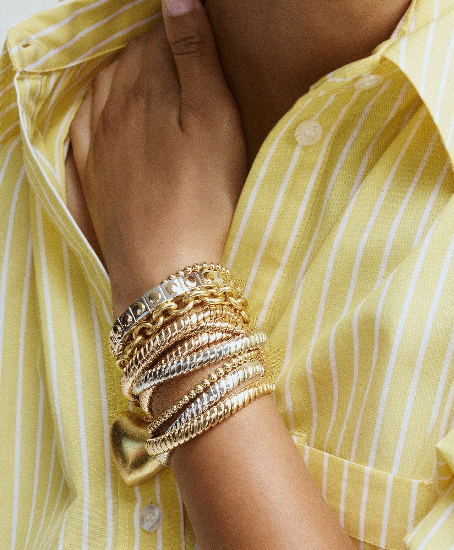 The Double Cobra Bracelet in Mixed Metals