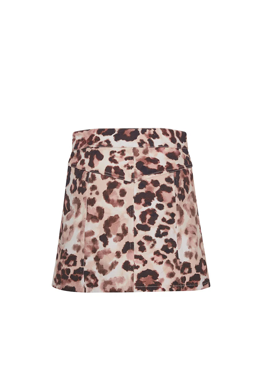 Juniper Skirt in Abstract Cheetah Ivory