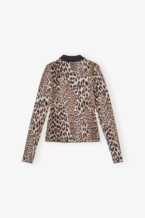 Leopard Knitted Polo Shirt