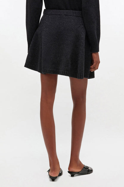 Dark Grey Wool Mini Skirt