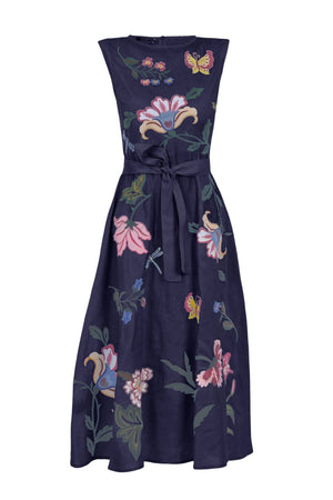 Gloriosa Dress in Indigo Blue