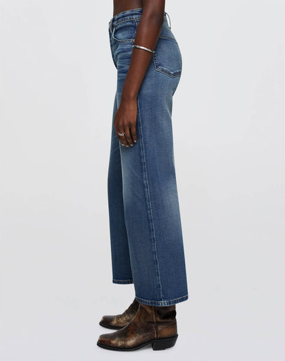 Comfort Stretch High Rise Wide Leg Crop in Crafted Indigo