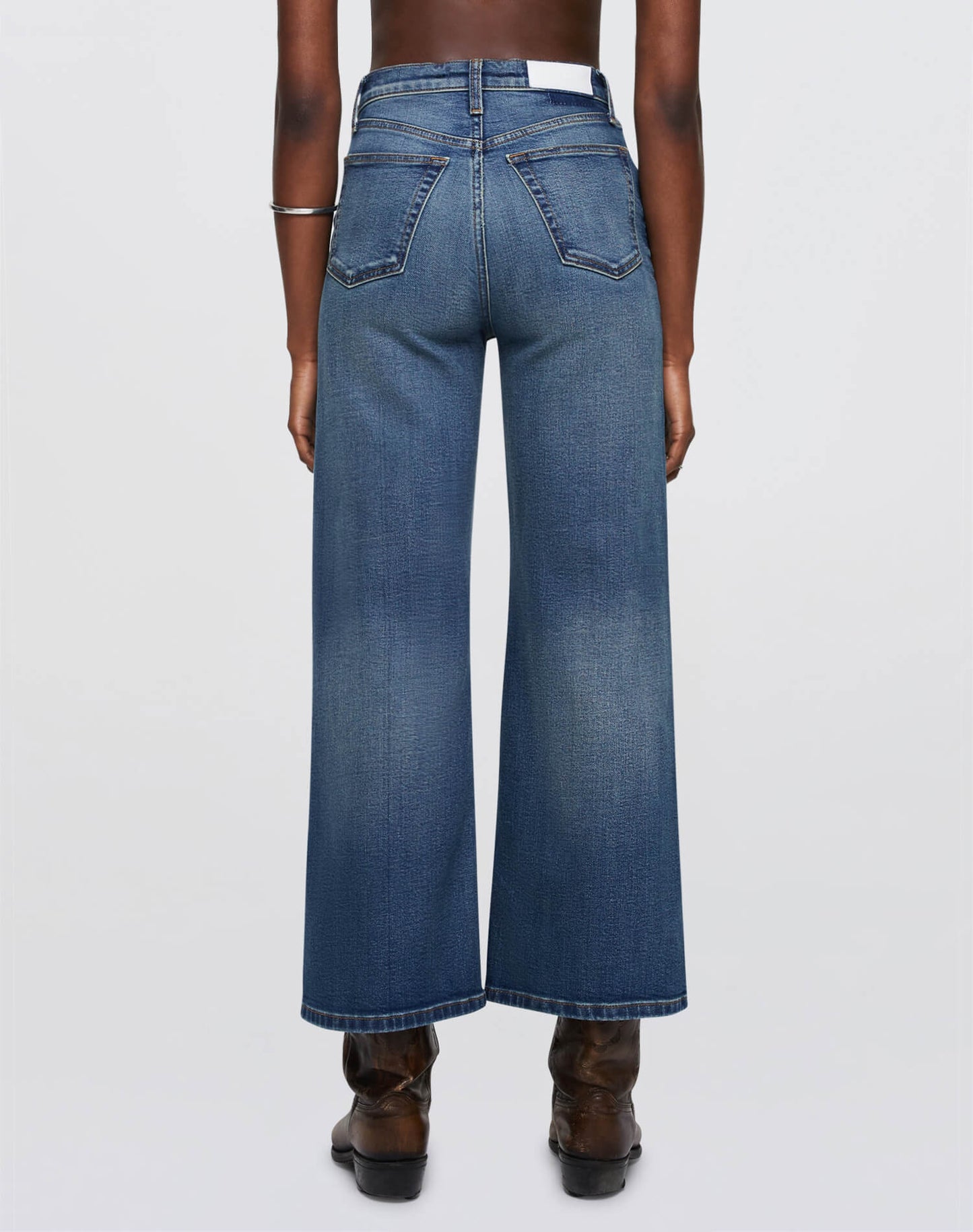 Comfort Stretch High Rise Wide Leg Crop in Crafted Indigo