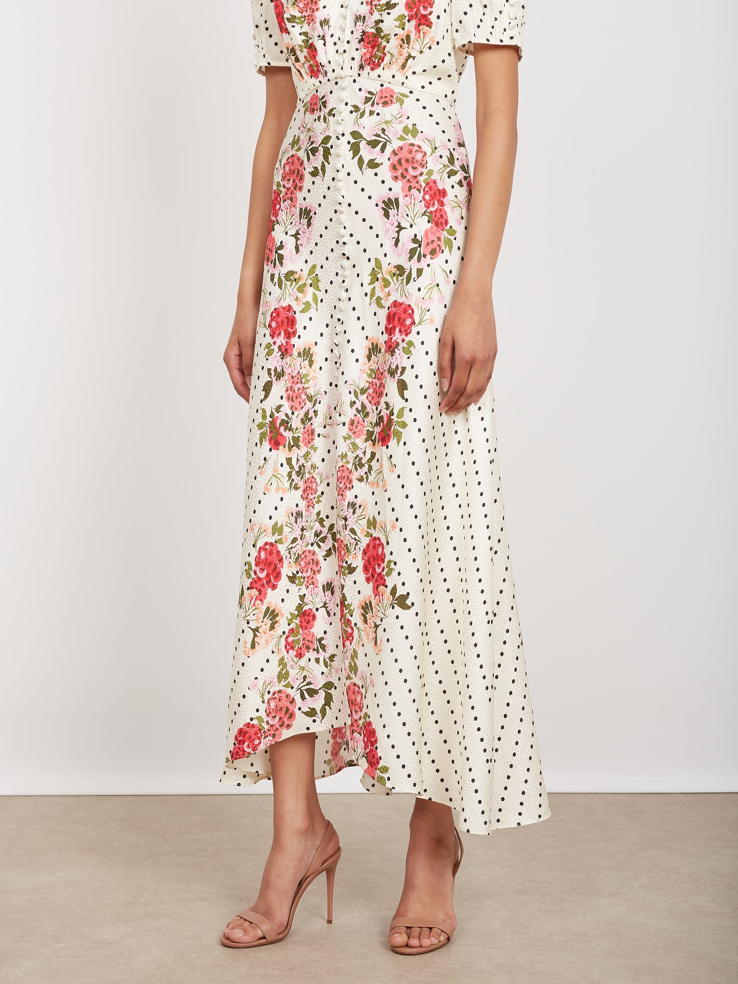 Lea Long Dress in Rouge Polka Dot