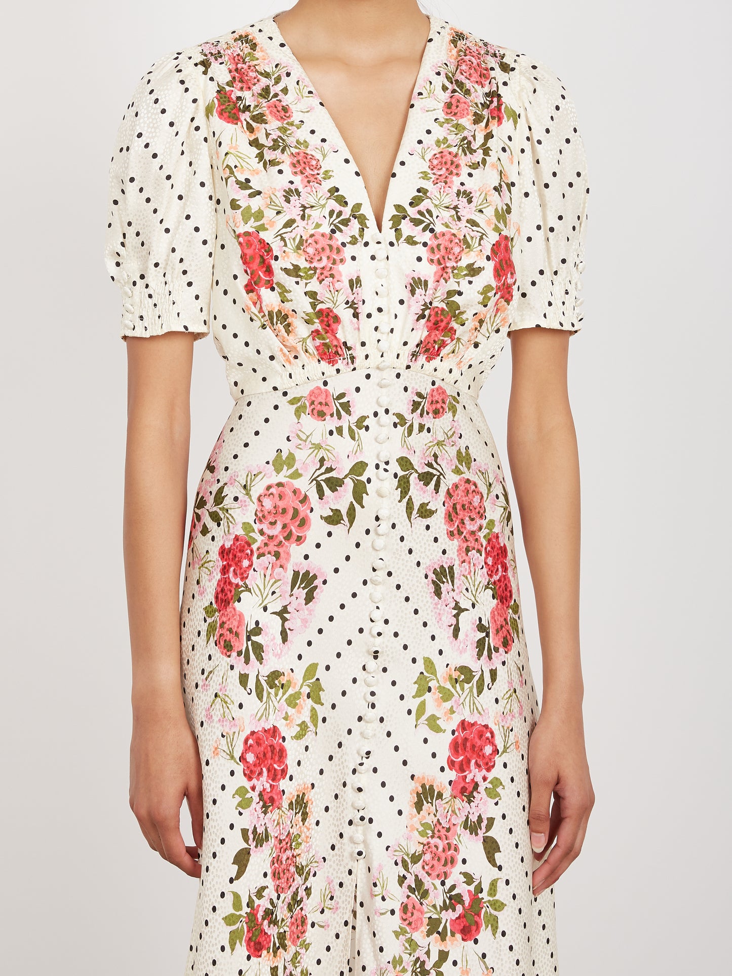 Lea Long Dress in Rouge Polka Dot